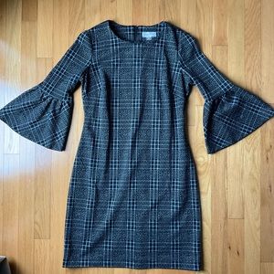 Calvin Klein plaid bell sleeve dress